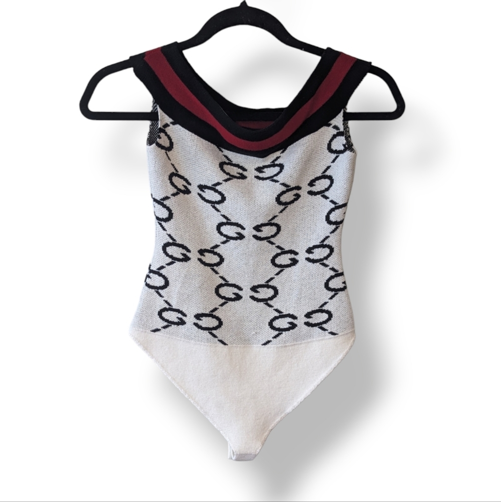 GG Designer Inspired Bodysuit Onsie Size XS/Small
